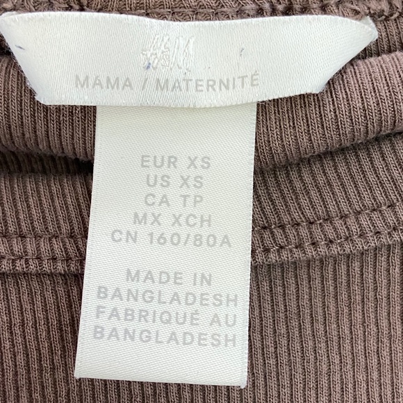 H&M MAMA Ribbed MOCHA Top - Picture 4 of 4
